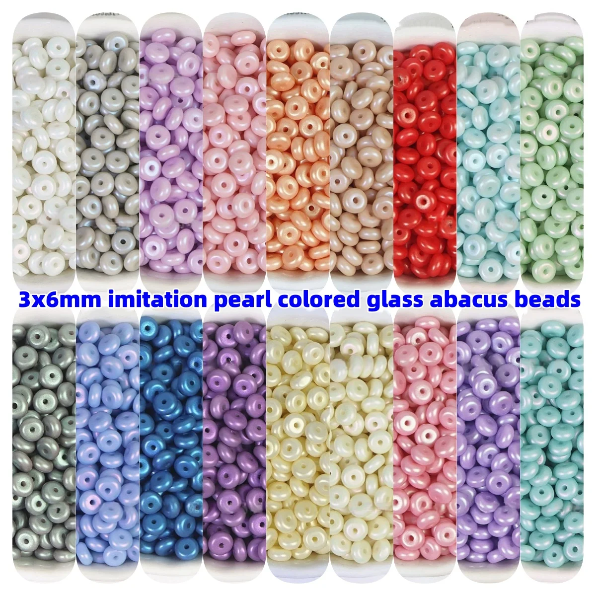 3x6mm Imitationsperlen aus farbigem Glas, Abakusperlen, Radperlen, Sicherheitsverschluss, handgefertigte DIY-Perlen, lose Perlen, Macaron
