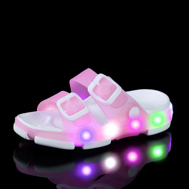 Children Slippers Luminous Beach Sandals for Boys Anti Slip Soft Sole Girls Shoes Comfortable Kids Bathroom Slippers Flip Flops