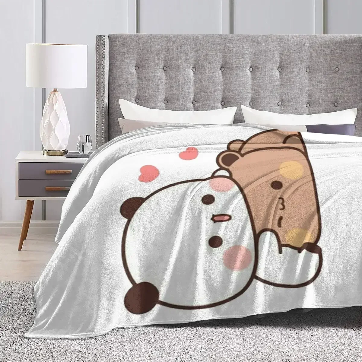 ผ้าห่มโยนลายหมีแพนด้าผ้าห่อตัวเด็ก3D พิมพ์ลายหมีแพนด้าน่ารักทุกวันสำหรับเตียงนุ่มสบายของขวัญวันเกิด