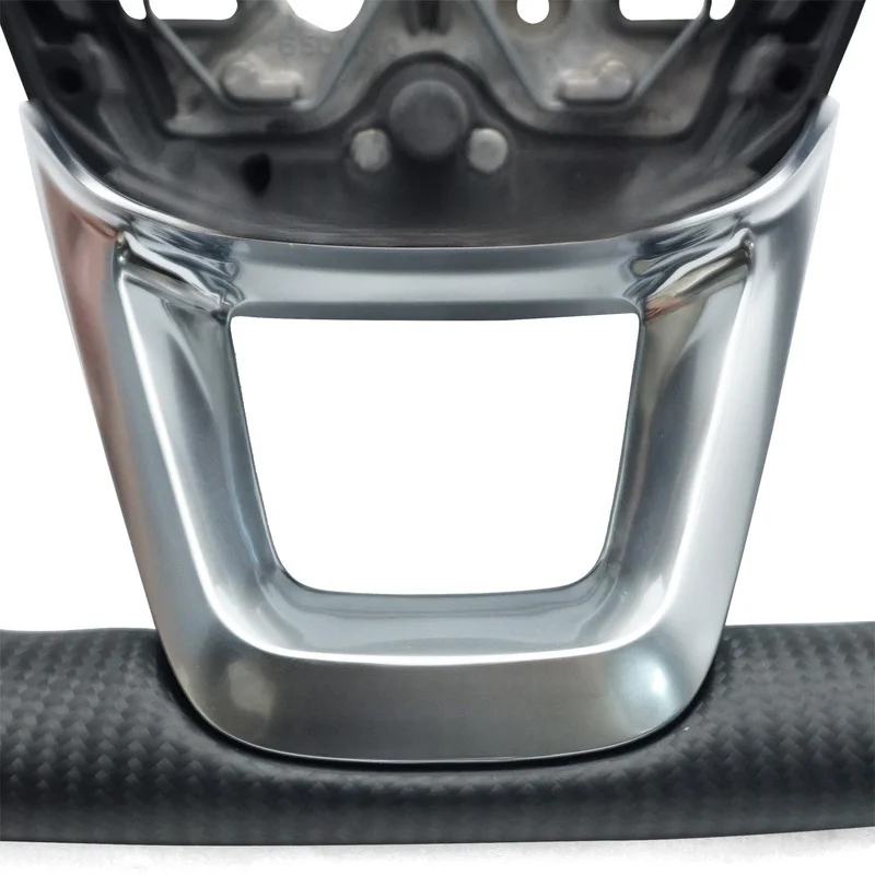 For Audi Steering Wheel Horn Cover Q3 S Mark Matte Carbon Fiber Half Perforated Black Line No Button No Paddle Non Heated Horn