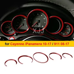 For Porsche Macan Cayenne Panamera 911 718 Car Interiors Stickers ABS Instrument Panel Trim Ring Car Label Cover