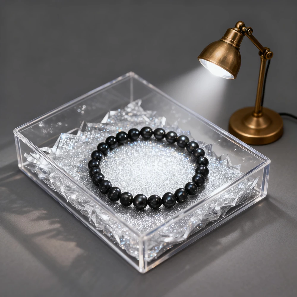AAA Grade Black Freshwater Pearl Bracelet 5-6mm Beads 18cm Length Stretch Adjustable Bracelet for Women Mother's Day Gift