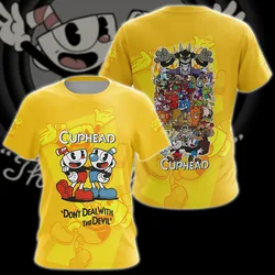 Cuphead Mugman Video Game Graphic T Shirts Harajuku Fashion 3D Printed T Shirt For Kids Clothes Casual Boy Tee Tops