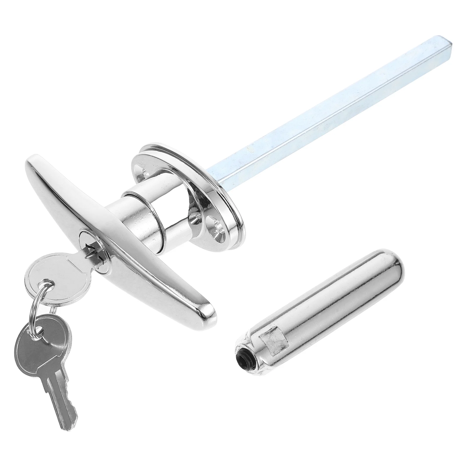 

T Handle Lock Zinc Alloy Durable Barn Door Sliding Garage Replacement Silver Key Security Furniture Toolboxes Shed Outdoor Locks