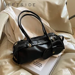 LEFTSIDE Large Retro PU Leather Shoulder Bags for Women 2024 Winter New Y2K Fashion Underarm Bag Vintage Handbags and Purses