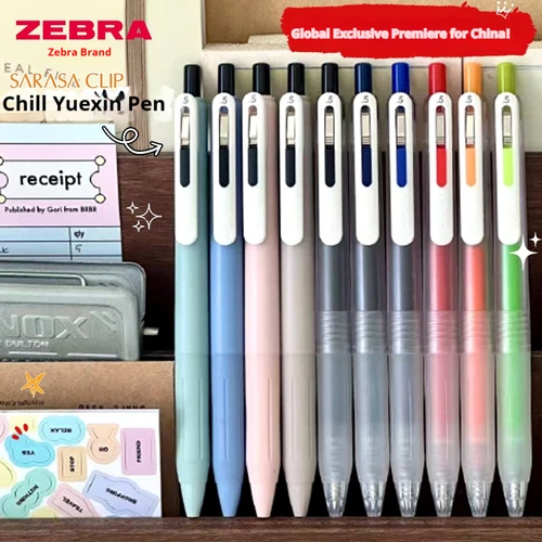  Bolígrafo de Gel Zebra SARASA CLIP JJ118, bolígrafos de tinta retráctiles negros/colores de 0,5mm de secado rápido, colores vibrantes estéticos para la escuela y la Oficina