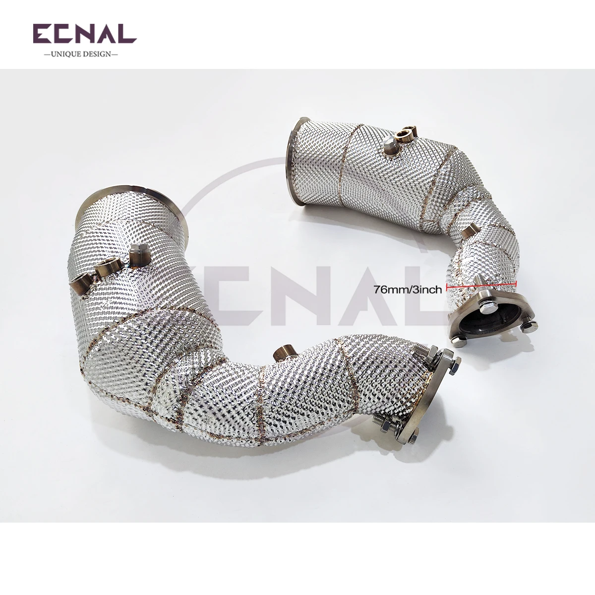 

Ecnal Exhaust Downpipe with OPF for Porsche Cayenne Turbo 4.0T SS304 Sport Exhaust Pipe System with Catalytic Converter