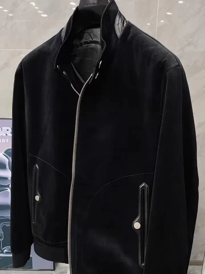 High Quality Comfortable Men's Casual Stand Collar Jacket Outerwear Fashionable Versatile Spring Autumn Seasonal Standard Fit