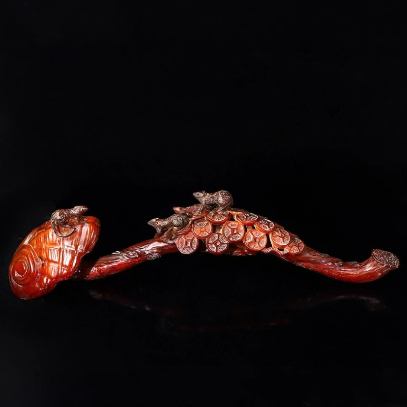 Ganoderma lucidum Ruyi horn ornament home collection gift