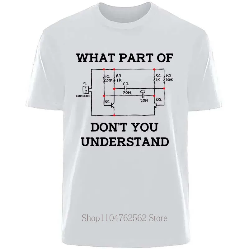 Electrical Engineer Print T-shirt for Men Summer Casual Fashion Minimalist Punk Tops Loose Crew Neck Short Sleeve Cotton Tees