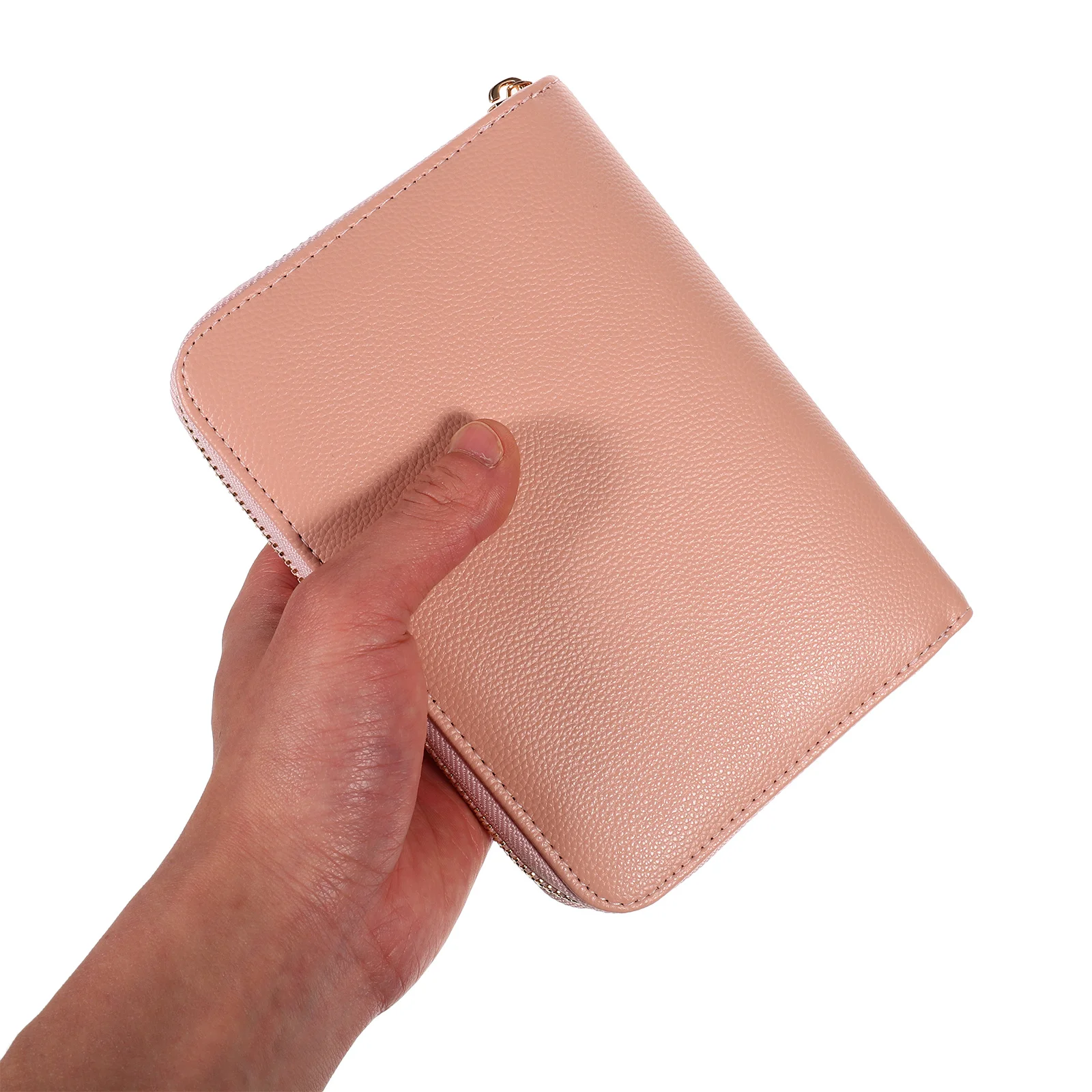

Pink PU Budget Wallet Binder Zipper Cash Holder Organizer Cards Planner Receipt Pouch Money Saving System for Women