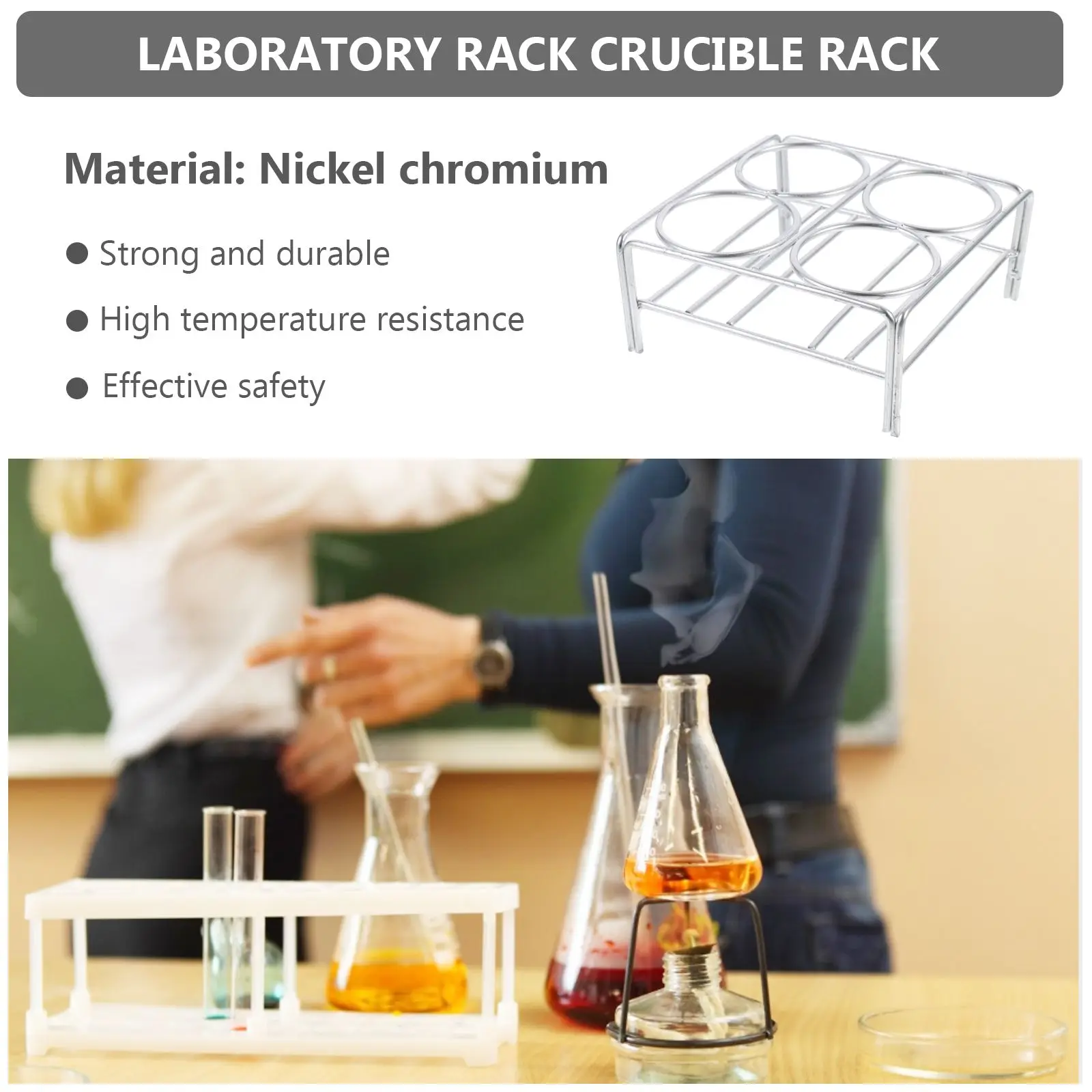 

Laboratory Crucible Stand Metal Rack Holder Support Sturdy Chrome Plated Nickel Wire Perfect Tool For Heating In Labs