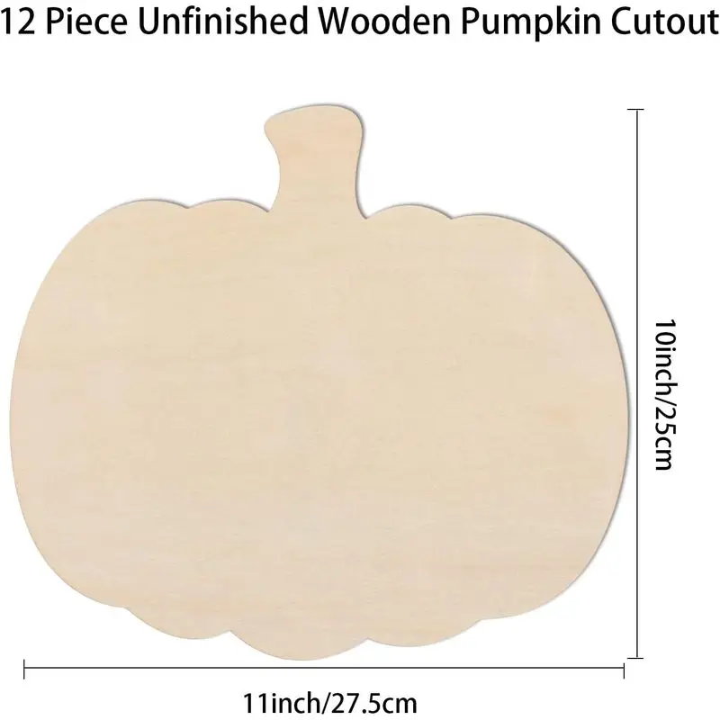 Large Unfinished Wooden Pumpkin Cutouts 11 Inch Blank Wood Pumpkin Shapes For Halloween Fall Thanksgiving DIY Craft Party Decor