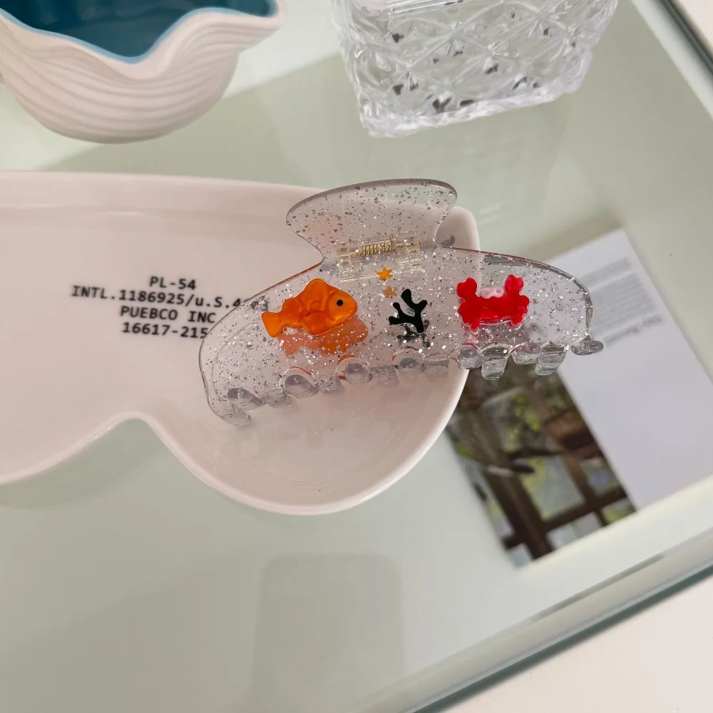 

Hairpin Ocean Style Fish Hair Claw Starfish Cartoon Marine Animals Hair Clip Geometry Large Fish Shape Grab Clip