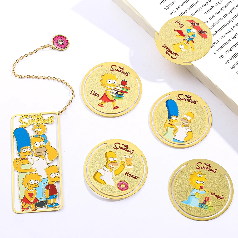 The Simpsons Family Cartoon Figure Creative Bookmark Book Page Clips for Women Men Fans Birthday Back to School Gifts