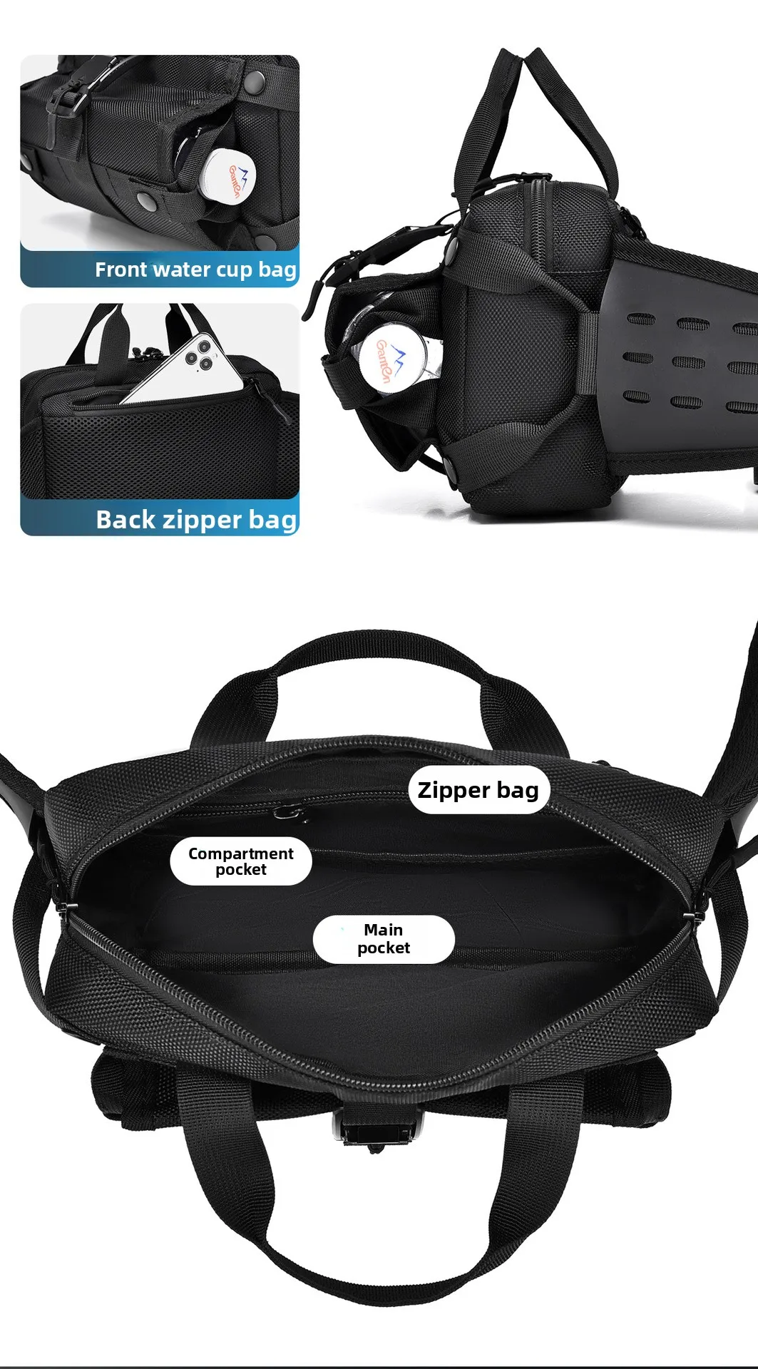 New Men's Sports Waist Bag, Waterproof Mobile Phone Crossbody Bag, Outdoor Tactical Crossbody Chest Bag, Single Shoulder Bag