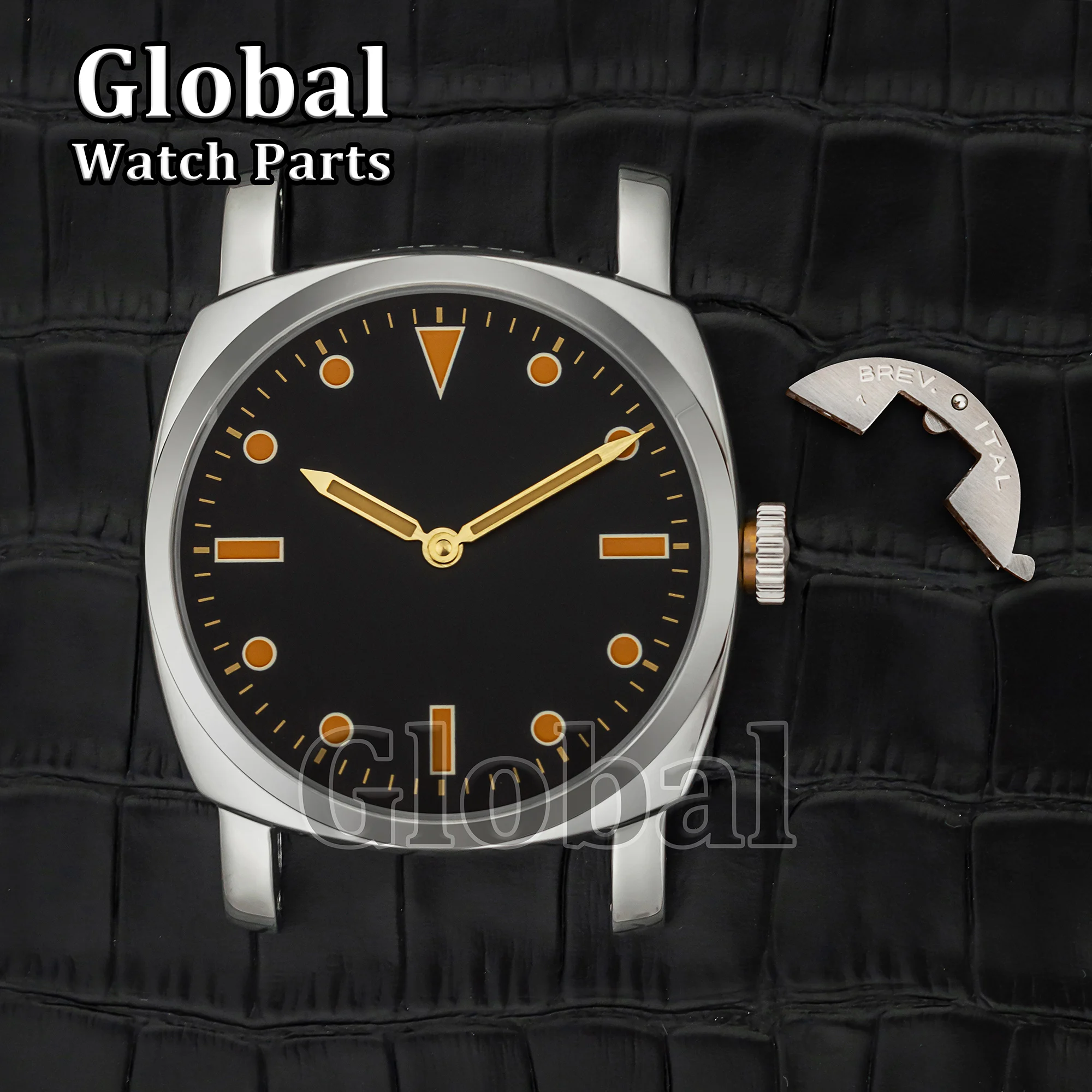 ل PAM 6152 جودة عالية حاوية من الفولاذ المقاوم للصدأ الاتصال الهاتفي الأيدي مضيئة تنطبق ETA 6497/6498/ST3600 الحركة الميكانيكية