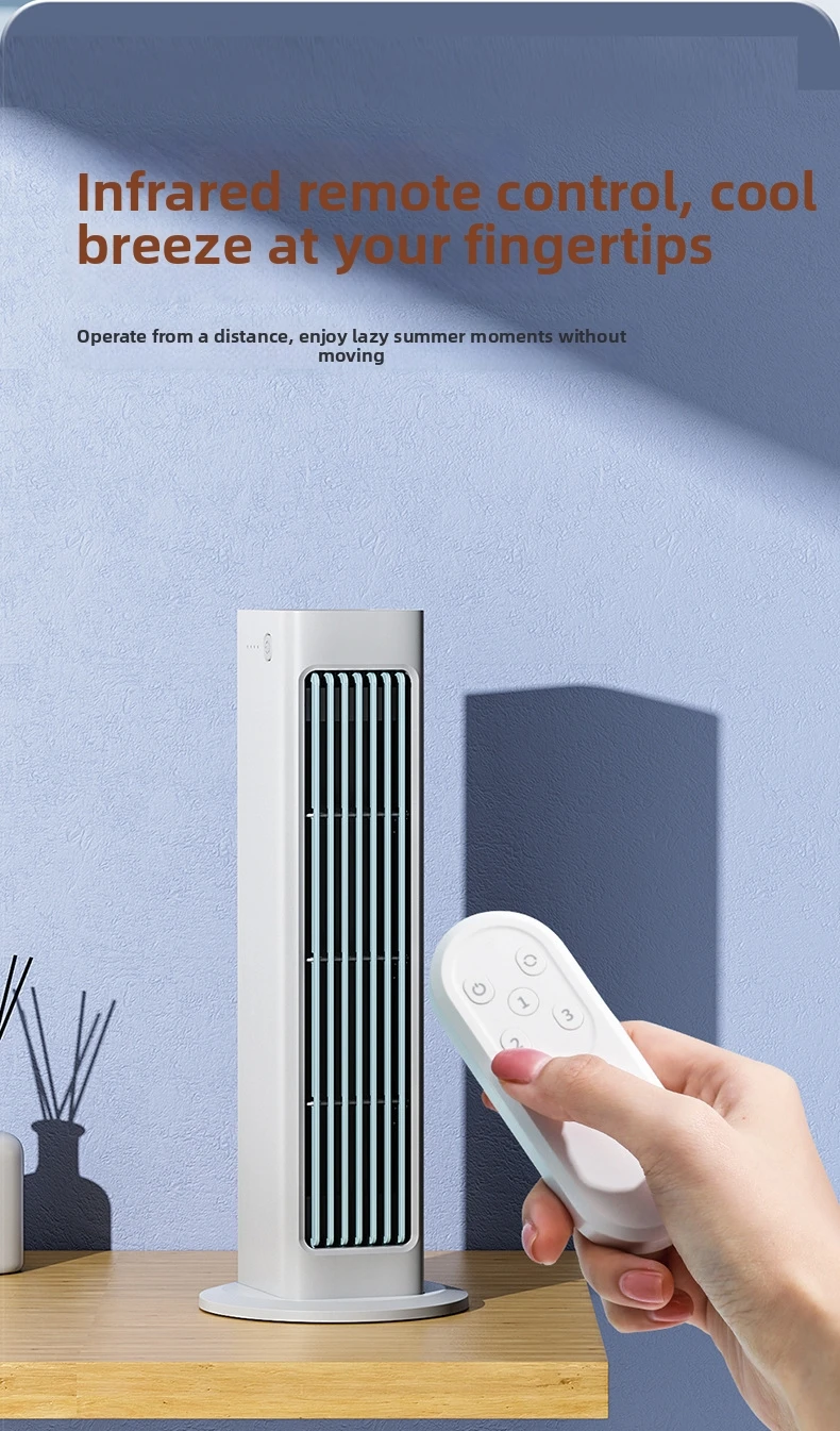 Wireless Bladeless Tower Fan For Office Portable Usb Desktop Cooling_voghion.com