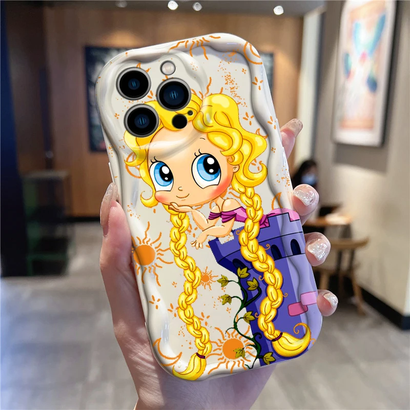 Tangled Cartoon Rapunzel Art For Apple iPhone 15 14 13 12 11 XS XR X Pro Max Plus Wave Oil Funda Phone Case