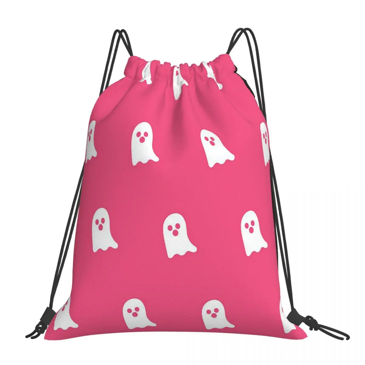 

Ярко-розовые (белые) Стандартные Портативные Сумки на шнурке, сумка для хранения на шнурке, сумка для книг для путешествий, школы