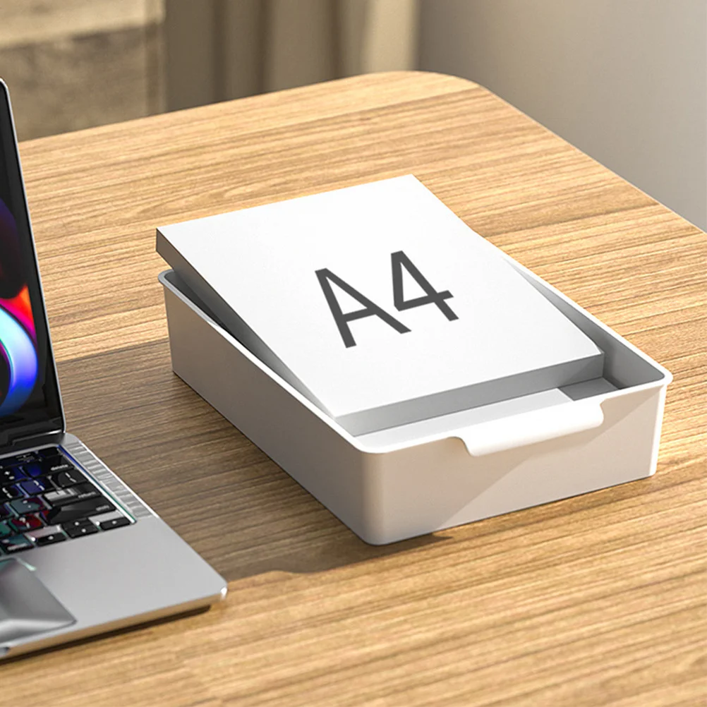 

4Pcs Desk Organizer Plastic Storage Boxes Multifunctional Desktop Shelf Office Supply Organizer Tray for Books Stationery Snacks