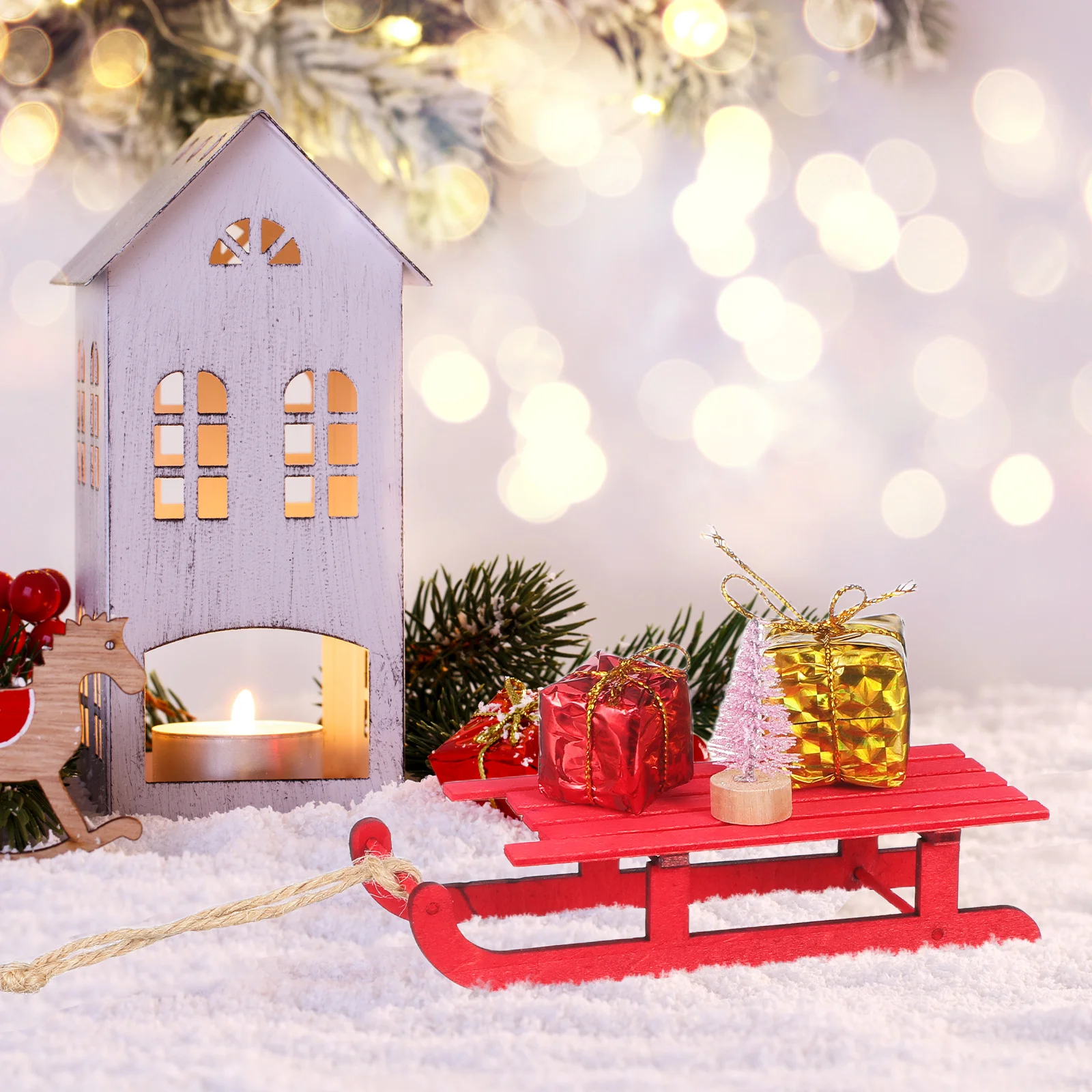 2 قطعة ديكور عتيق لعيد الميلاد زينة عيد الميلاد الاصطناعية الحلي التقليدية #2