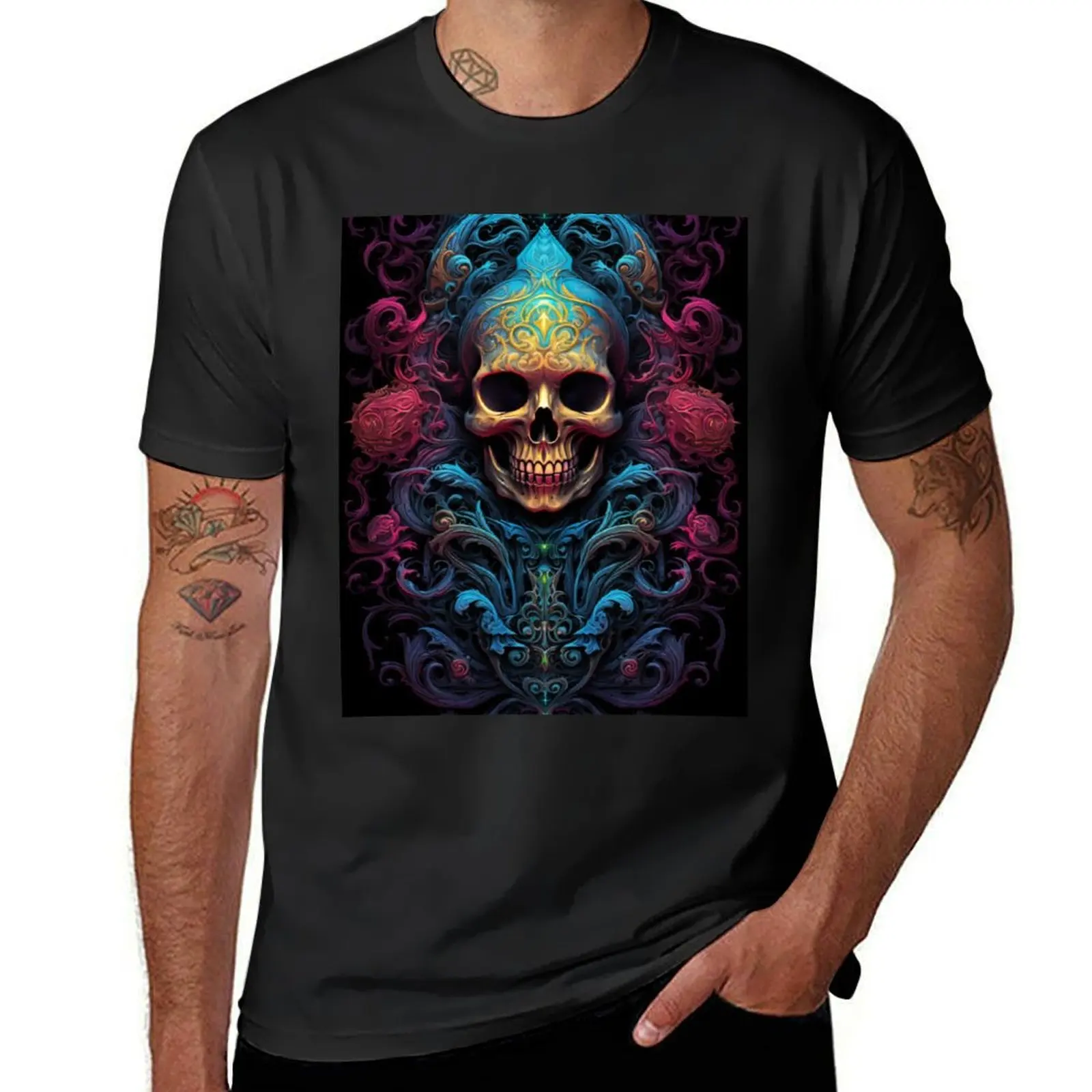 Bleached skull, desolate, timeless echo T-Shirt vintage customizeds oversized t shirts for men pack