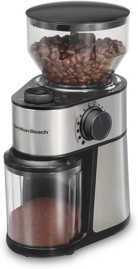 

Electric Burr Coffee Grinder with 18 Settings & Large 16oz Hopper for 2-14 Cups, Stainless Steel