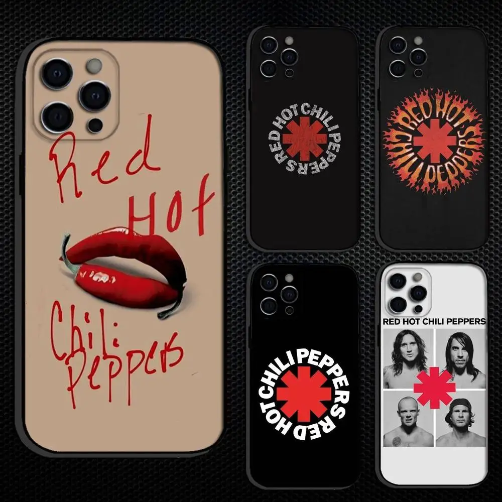 

Red H-Hot C-Chili P-Peppers Phone Case For iPhone 16,15,14,13,12,11 Plus,Pro Max, Others Soft Black Cover