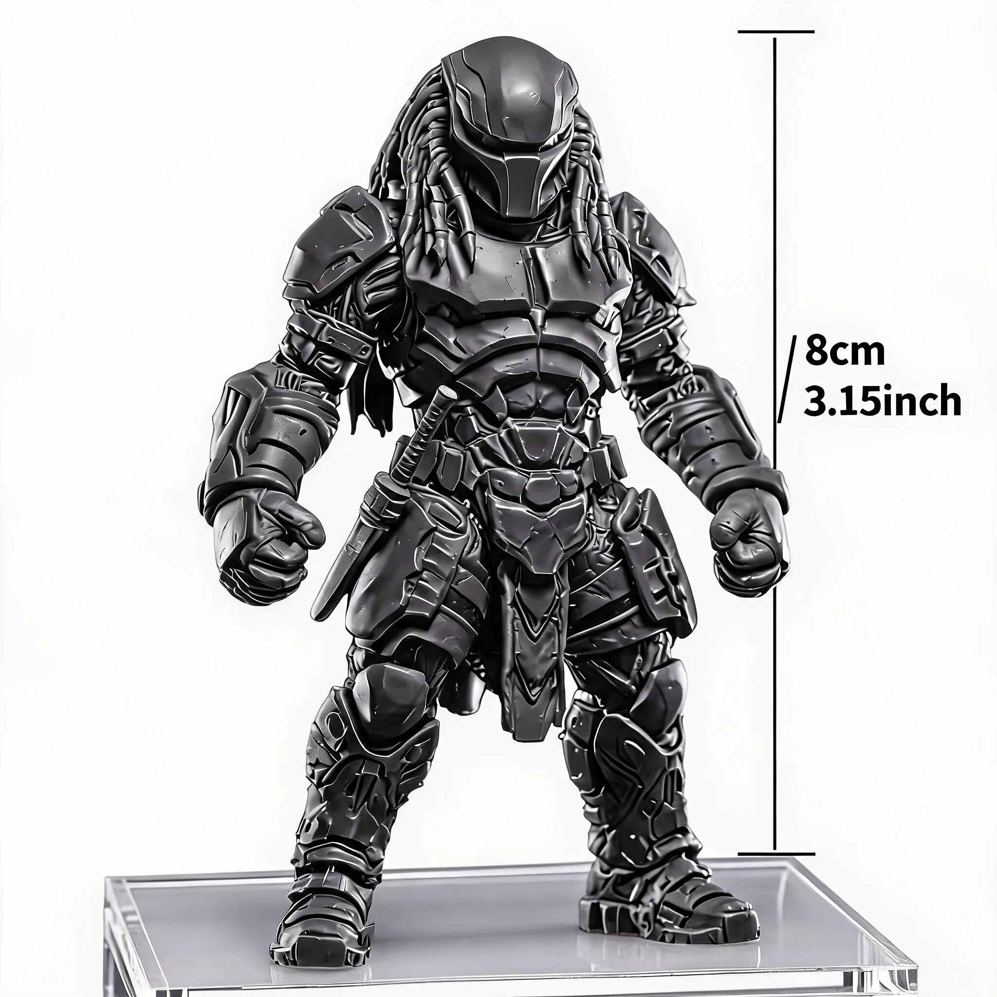 1 Piece of Mecha-Style 3D Printed Dark Alien Warrior Sitting Posture Ornament, Creative Home Decor for Study Room, Office, and Workstation