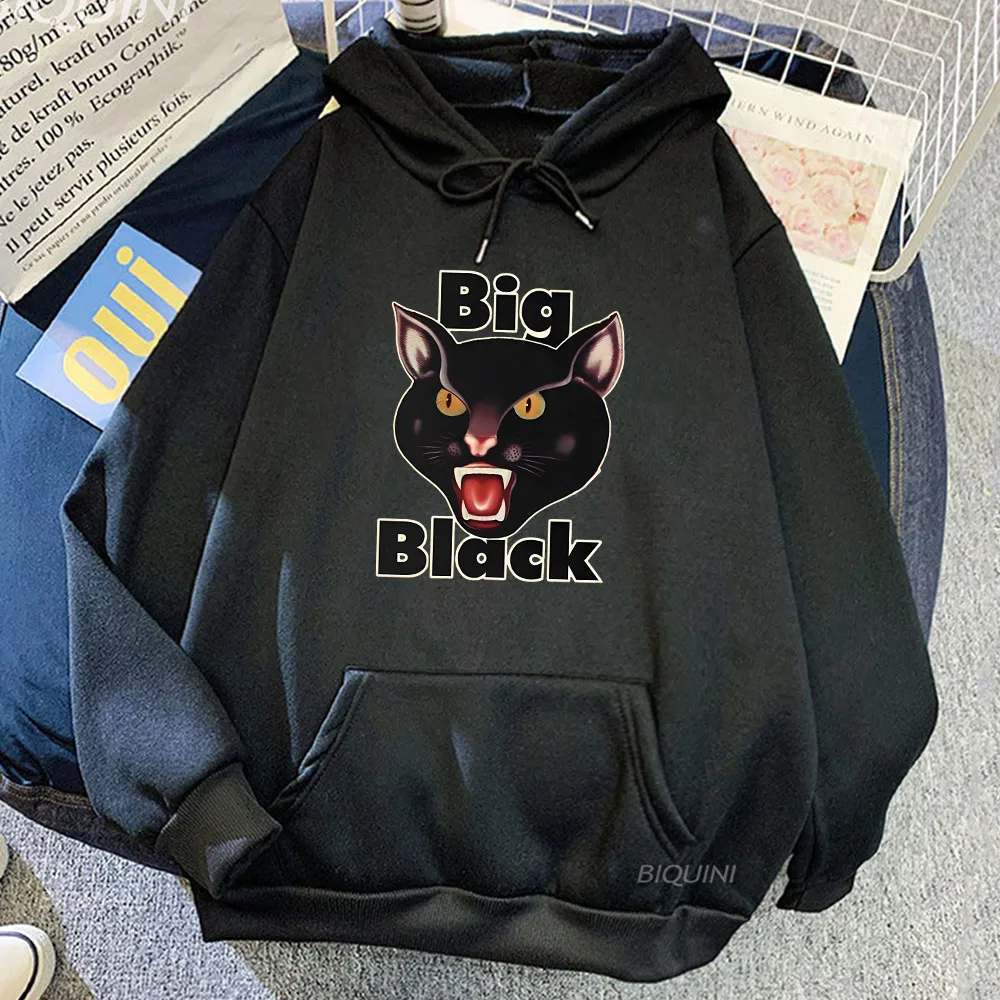 Big Black Band Hoodies CAT Graphic Printing Sweatshirts Heavy Mental Fashion Style Pullovers Hooded Men/Women Clothes Casual Top