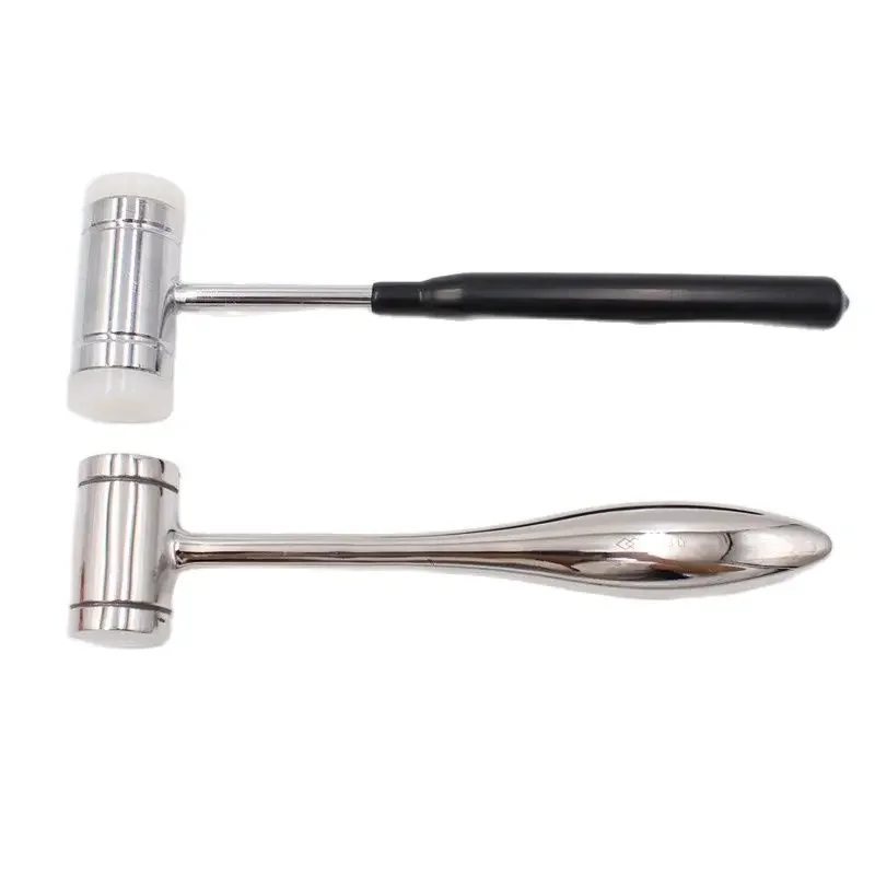 1Pcs Dental Bone Hammer Double-headed Nylon Stainless Steel Handle Autoclave Teeth Surgical Extraction Tool Dentist Instrument