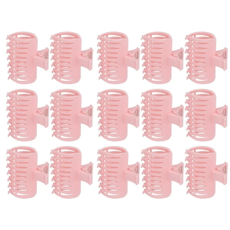 

15Pcs/Set Curler Clip Hair Roller Fixing Clamp Holding Section Claw Hairdressing ToolPink