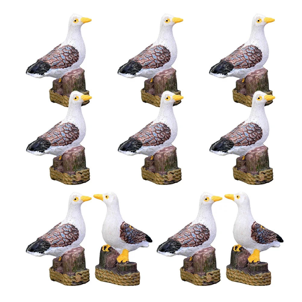 

10 Pcs Standing Tabletop Bird Ornament Lawn Modern Statue Miniature Figurines Micro Birds Landscape Ornaments