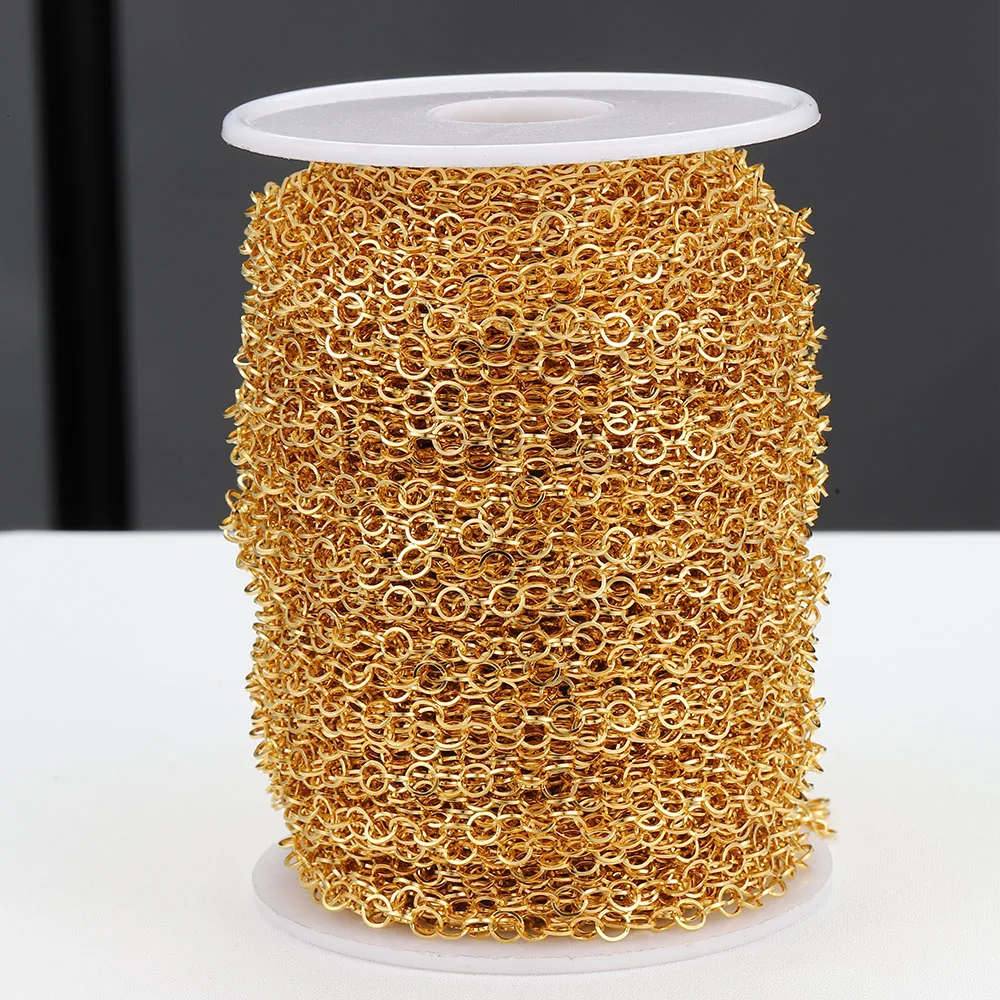 ステンレス鋼のチェーン,さまざまな直径の小さな丸いネックレス,ブレスレットアクセサリー,ジュエリー製造用品,2m