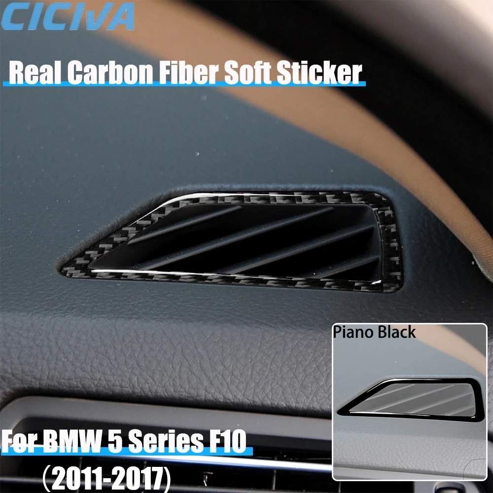 

Real Carbon Fiber Car Accessories Dashboard Side Vent Cover Soft Sticker For BMW 5 Series F10 2011 2012 2013 2014 2015 2016 2017