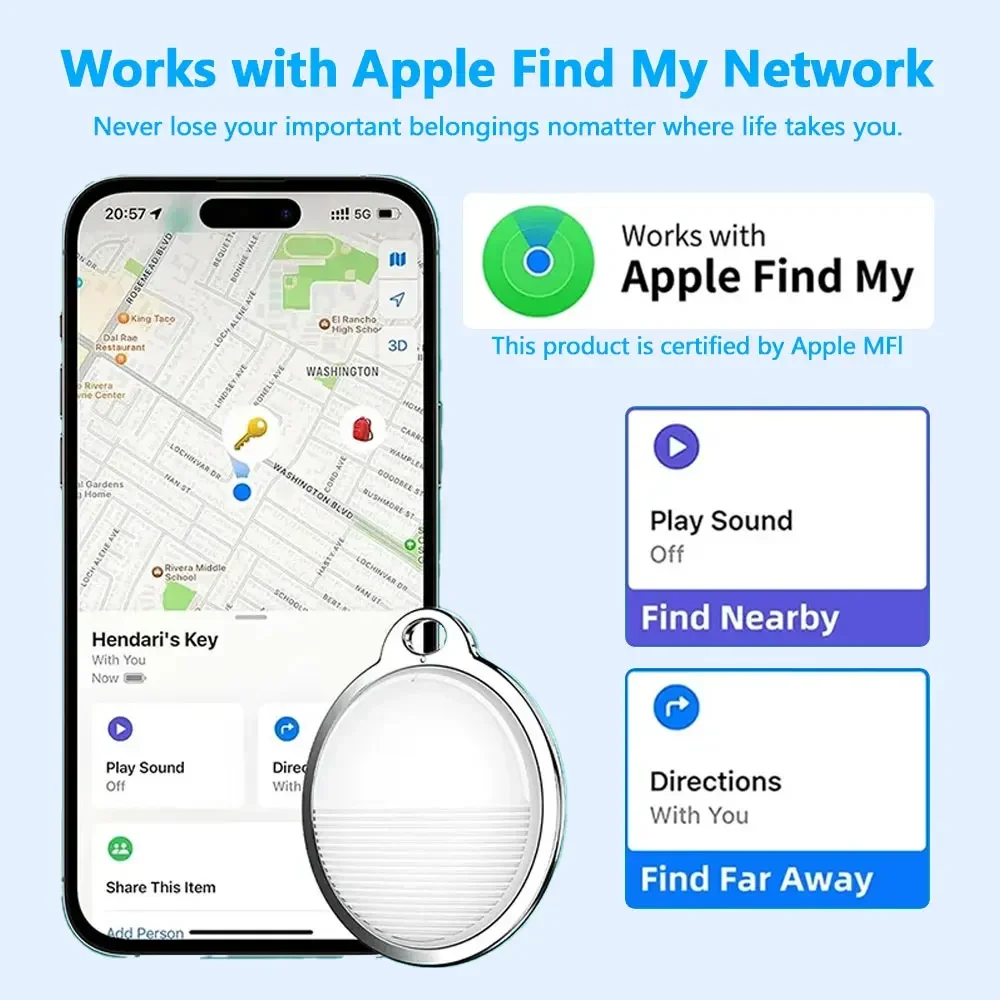 جهاز تعقب Smart Airtag Bluetooth GPS يعمل مع Apple Find My APP ITag Air Tag Tracker Locator Pet Key Finder لنظام IOS