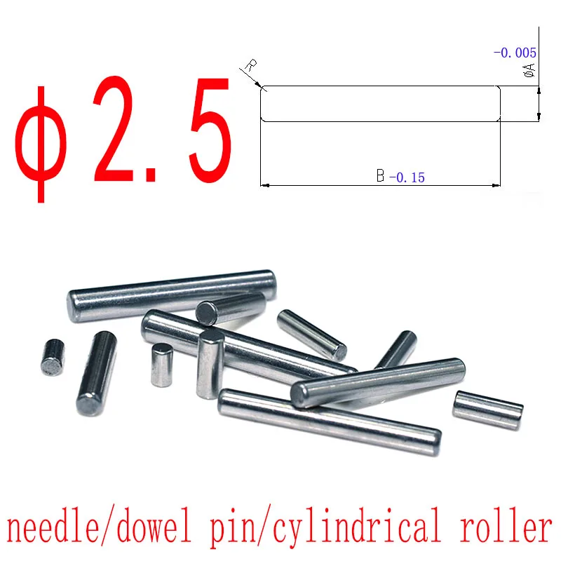 M2.5 Micro Locating Shaft, Needle Roller, Support Pin, Pivot Pin Hardware for Hobby Model & Fishing Reel Transmission Assembly