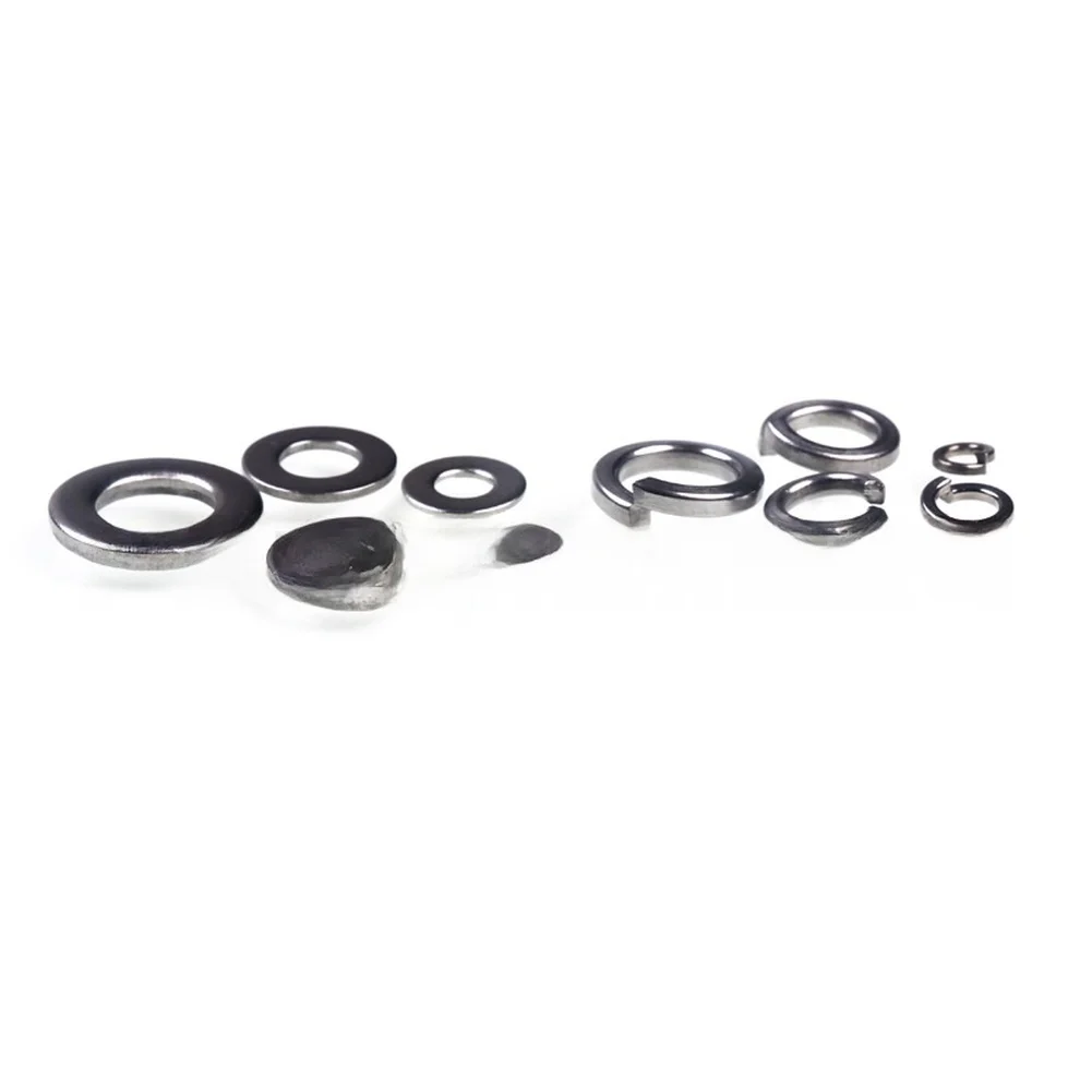 300 Piece 304 Stainless Steel Washer Assortment with Flat and Spring Options for M2 For M3 M5 M6 Fastener Needs