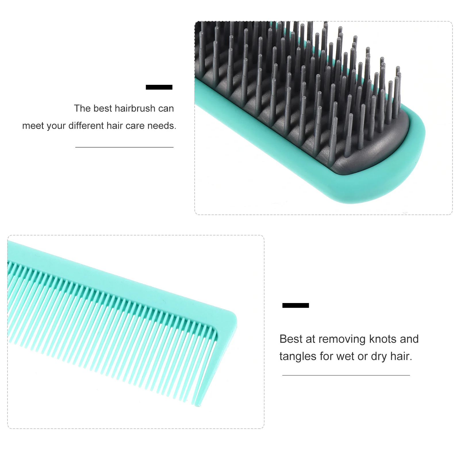 

1Set Plastic Comb Kit Massage Hair Combs Wet Dry Detangling Hairdressing Styling Scalp Massage Circulation Boosting Wide Tooth