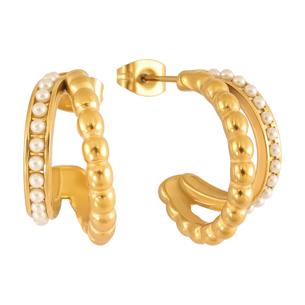 JINHUI Banana Shaped Stainless Steel Earrings Waterproof & Hypoallergenic Jewelry for Wedding Anniversary Gift For Women