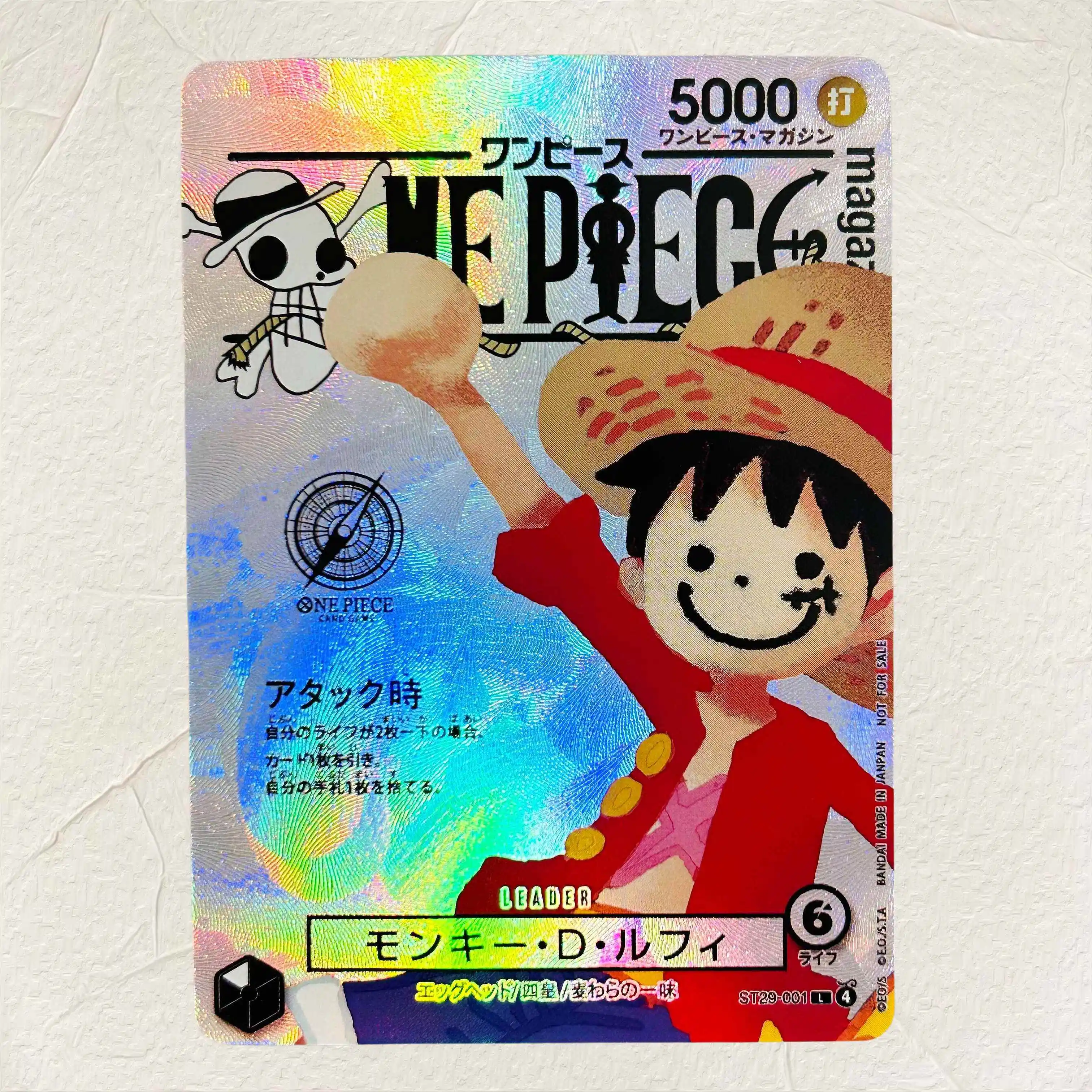 

DIY One Piece Monkey D Luffy ST29-001 Holographic Texture Cards Japanese Version Perfect Condition Classic Anime Collectible TCG