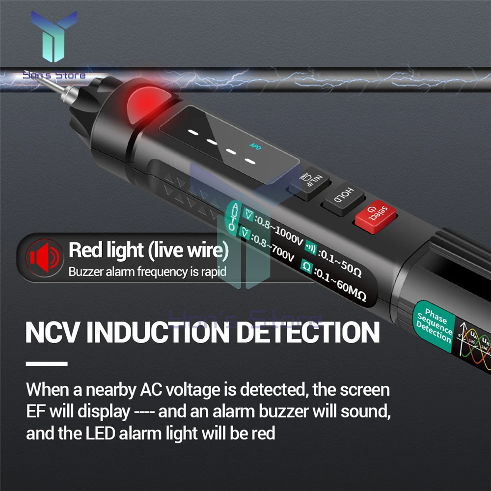 ANENG A3008 Digital Multimeter Auto Intelligent Sensor Pen Tester 6000 Counts NonContact Voltage Meter Multimetre polimetro