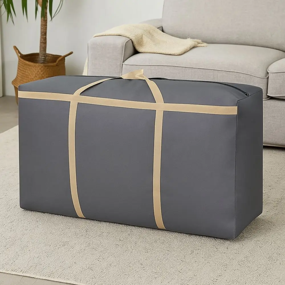 

Sturdy Bidirectional Zipper Oxford Cloth Luggage Bag Foldable Waterproof Moving Bag Thickening Large Capacity Storage Bag Travel