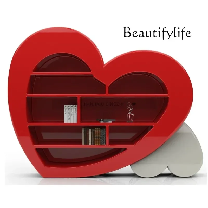 

S Y Piano paint bookcase creative special-shaped shelf floor love small bookshelf modern display cabinet