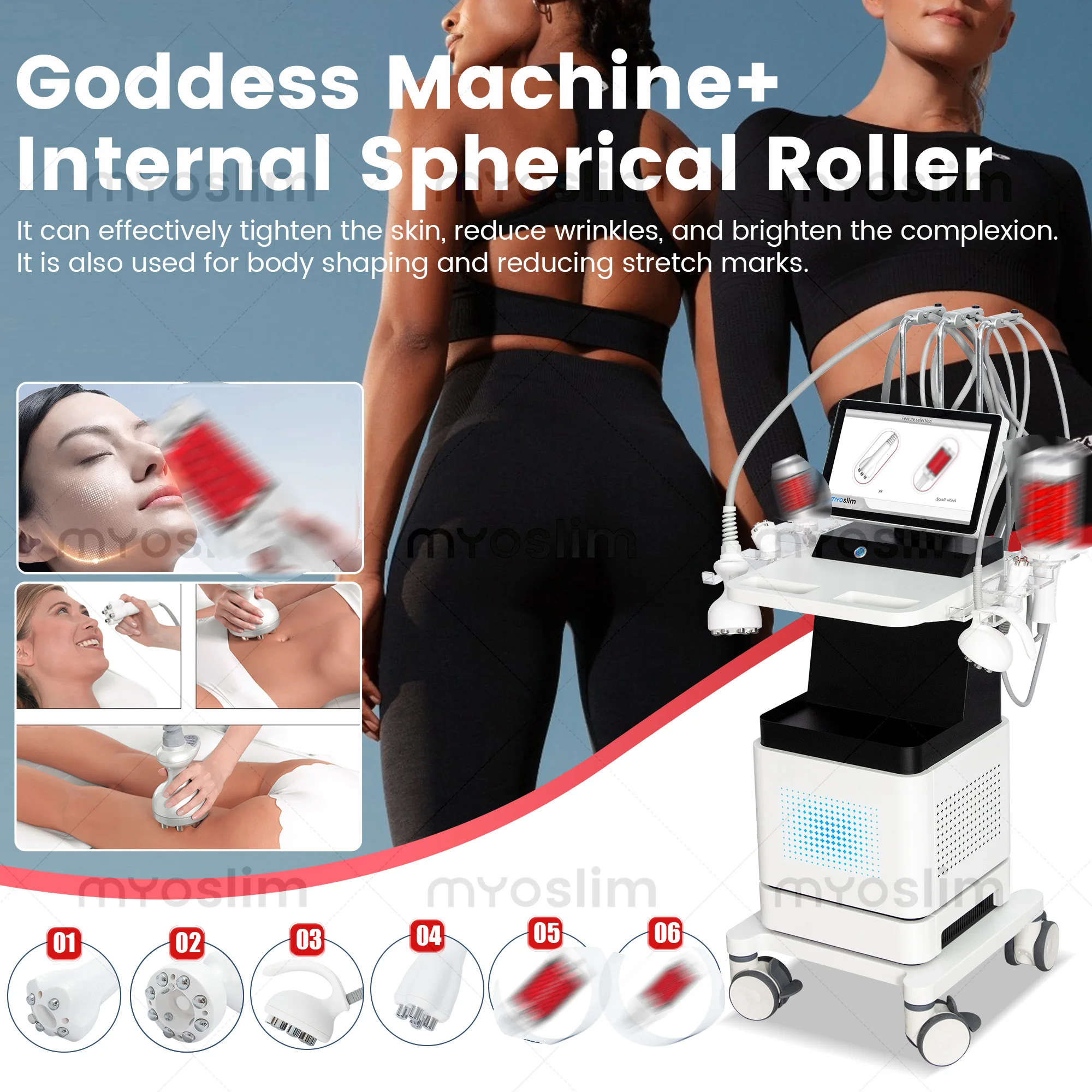 

4D Venus Legacy Body Sculpting Monopolar 360 Roller Inner Ball Rolling Endosfera Therapy for Body Contouring Cellulite Reduction