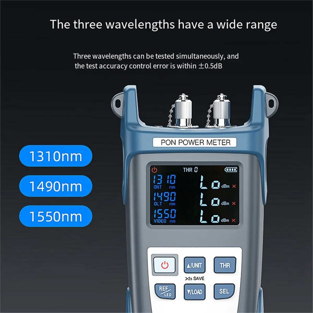 -350U SCUPC PON Optical Power Meter FTTX//OLT 1310/1490/1550nm Handheld PON OPM Fiber Optic Cable Testing Tool