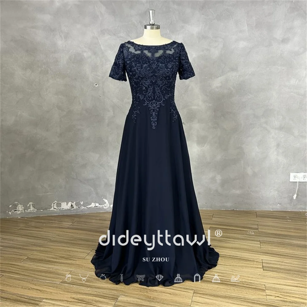 

DIDEYTTAWL Real Picture Customized O-Neck Lace Embroidery Lace Up Backless Floor Length Elegant Charming Design High Quality