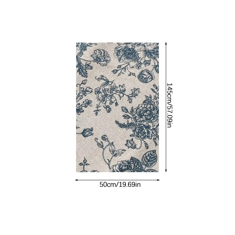 Cotton and Linen Fabric Tablecloth with Linen Print, Handicraft Fabric, Simple Curtains - view 2
