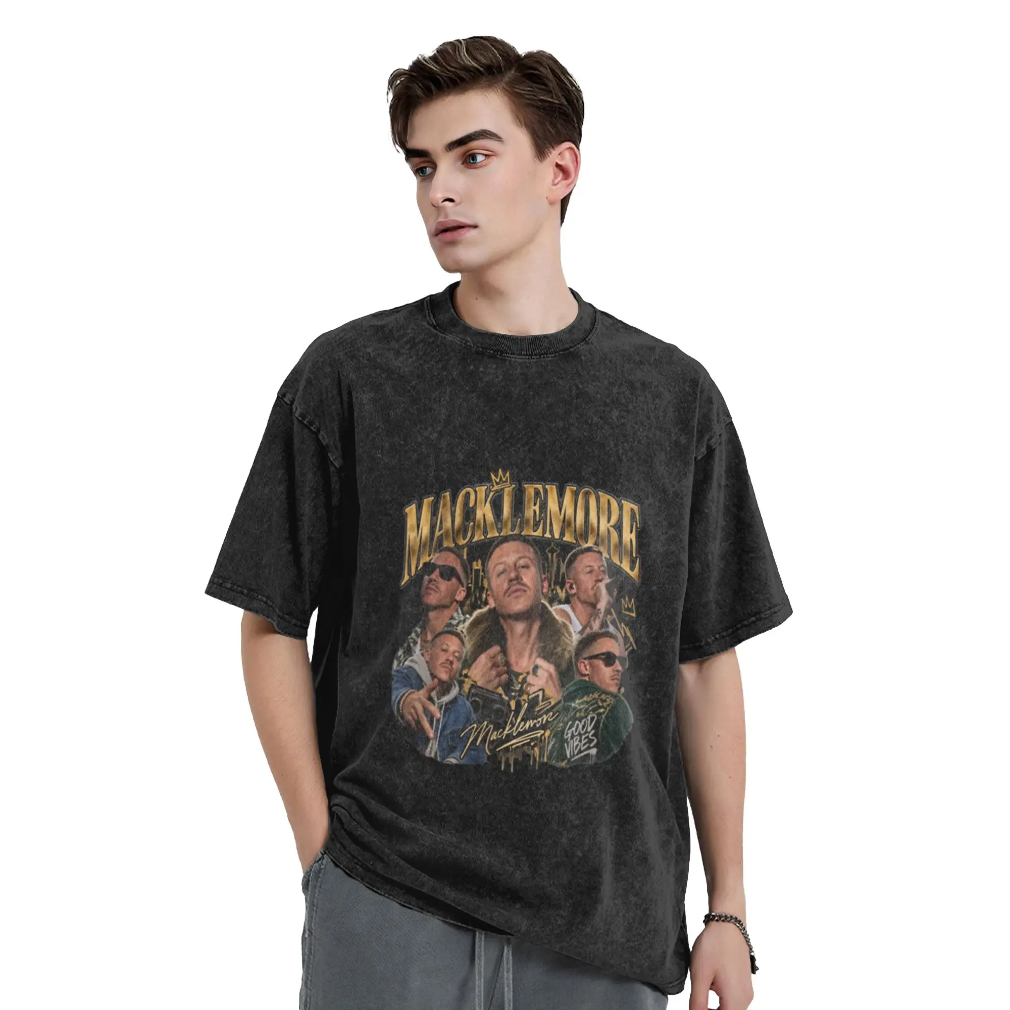 Macklemore  rapper  hip hop Classic Chic A Vintage Oversized Cotton Unisex T-Shirts